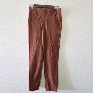 Spanx On the Go Ankle Slim Straight Pants Bronze Glow Pull On Womens Medium